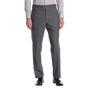 JB Britches Men's Wool Blend Flat Front Dress Pants Gray, Size 32x32 (New)